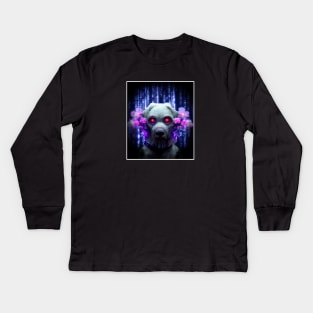 cyber punk puppy Kids Long Sleeve T-Shirt